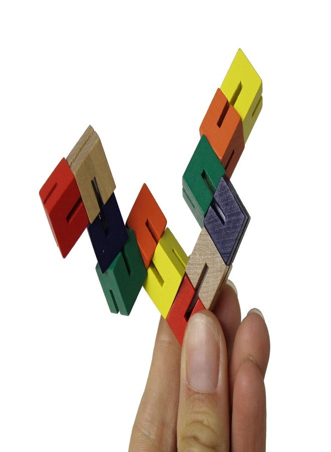 STAR MAGIC Wooden Puzzle Fidget Multi Colored Flexi Puzzle Bending Stretching Brain Teaser Finger Fidget - Image 3
